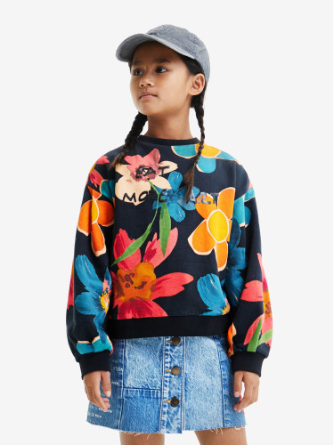 Desigual Chandra Black Girls' Floral Sweatshirt