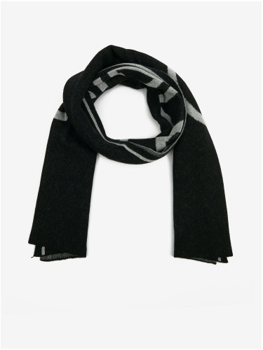 Grey-black women's scarf with wool and cashmere by Calvin Klein