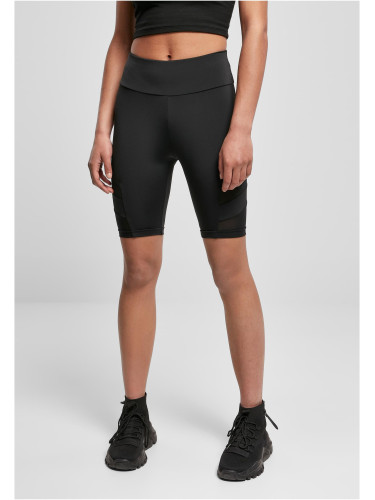 Women's High Waist Tech Mesh Cycle Shorts, Black