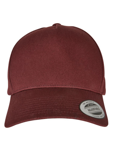 5-Panel Curved Classic Snapback Burgundy