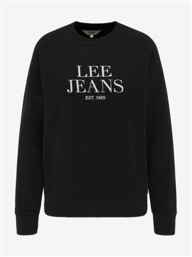 Black women's sweatshirt with Lee Crew print - Women's