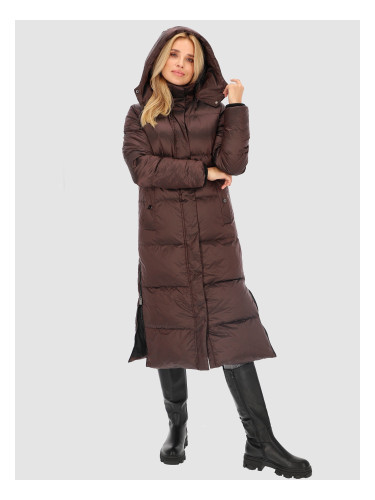 PERSO Woman's Women's long real down jacket with side splits