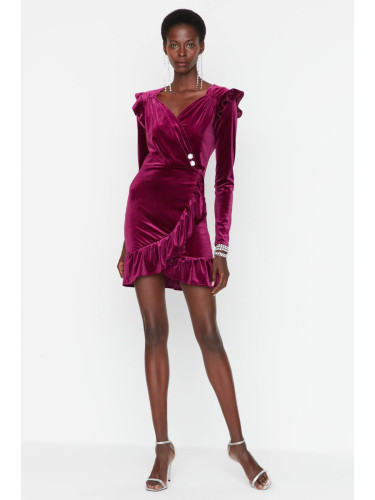 Дамска рокля. Trendyol TPRAW23EL00186/PLUM{