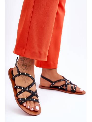 Boto Дамски сандали с орнаменти черни Alemona