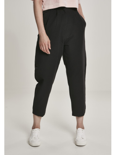 Women's cropped high-waisted trousers black