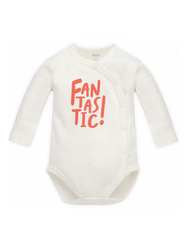 Pinokio Kids's Orange Flip Bodysuit Buttoned Longsleeve /Print