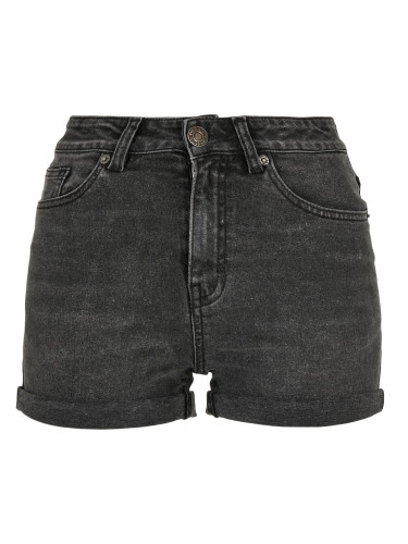Women's 5-pocket shorts, black stones, washed