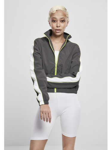 Women's jacket with short stripes darkshadow/electriclime
