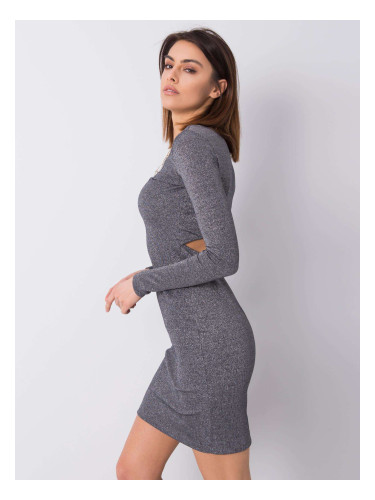 Сребърна рокля с дълъг ръкав Benisha RUE PARIS