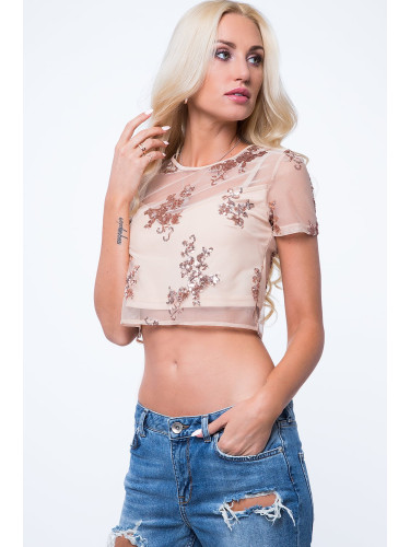 Beige sequin top