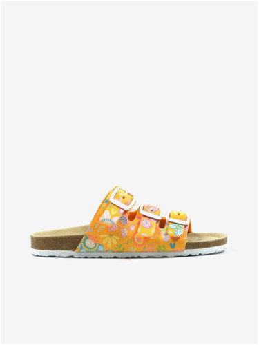 Orange girl's floral slippers Richter - Girls