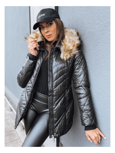 Дамско ватирано зимно яке SOLARIS черно Dstreet