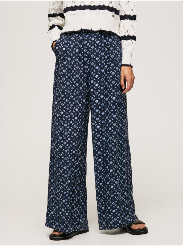 Dark Blue Women Patterned Culottes Pants Pepe Jeans - Women