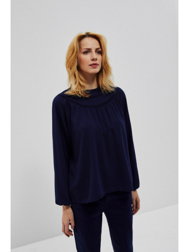 Plain shirt blouse - navy blue