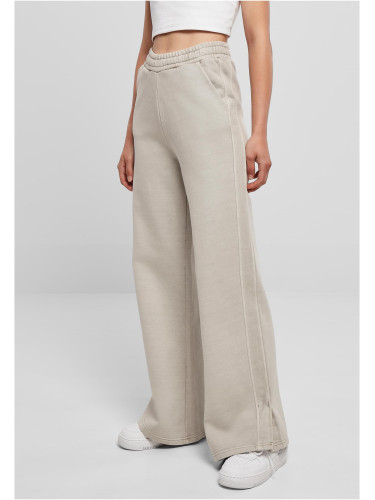 Women's Pants Heavy Terry Garment Dye Slit Pants in Warm Gray