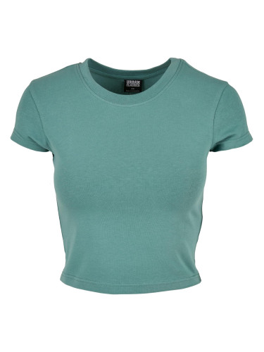 Women's stretch jersey Cropped Tee with pale leaf