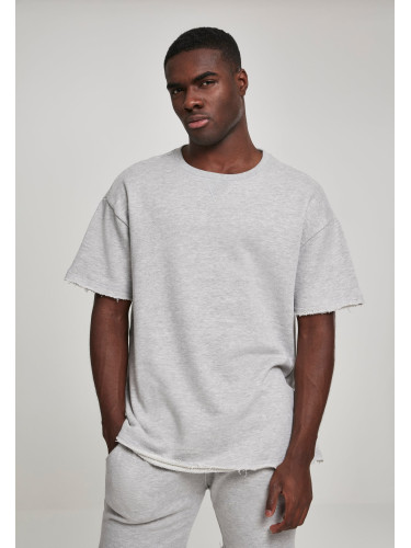 Terry T-shirt with herringbone light gray