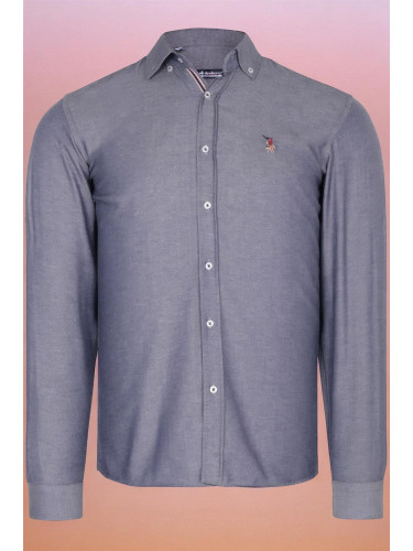 G674 DEWBERRY MEN'S SHIRT-STRAIGHT DENIM BLUE