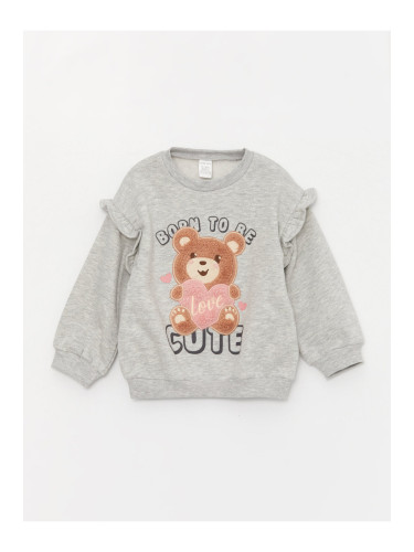 LC Waikiki Crew Neck Printed Baby Girl Sweatshirt