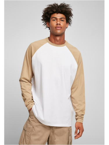 Organic Oversized Raglan Long Sleeve White/Beige