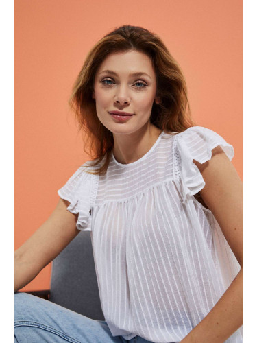 Shirt blouse with ruffles