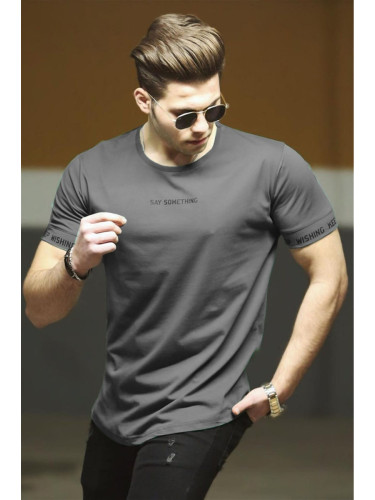 Madmext Men's Cotton Slim Fit T-shirt 4461 Smoked