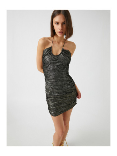 Koton Halterneck плисирана мини рокля