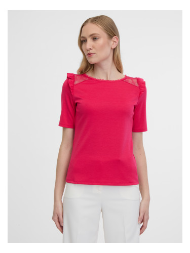 Orsay Dark Pink Women's T-Shirt with Cut Back - Women's