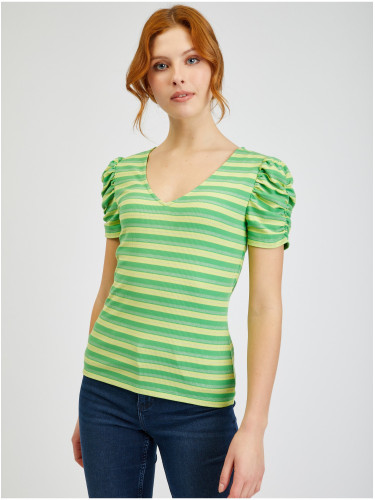 Orsay Yellow-Green Women's Striped T-Shirt - Women's