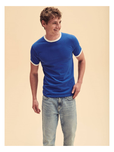 Ringer Fruit of the Loom Blue T-shirt