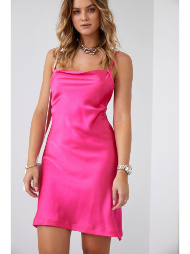 Delicate mini dress with fuchsia straps