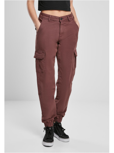 Women's high-waisted cargo pants cherry