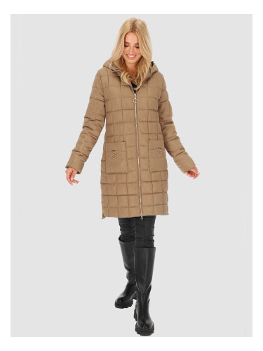 PERSO Woman's Women's insulated hooded jacket with zipper , above knee length