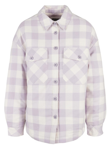 Women's flannel padded overshirt whitesand/softlilac
