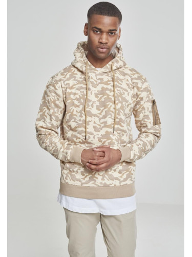 Sweat Camo Bomber Hoody Beige Camouflage