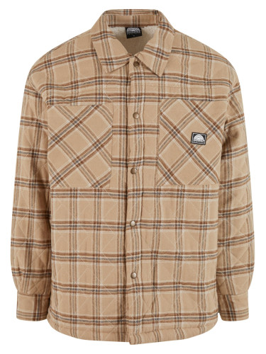 Men's flannel shirt jacket beige