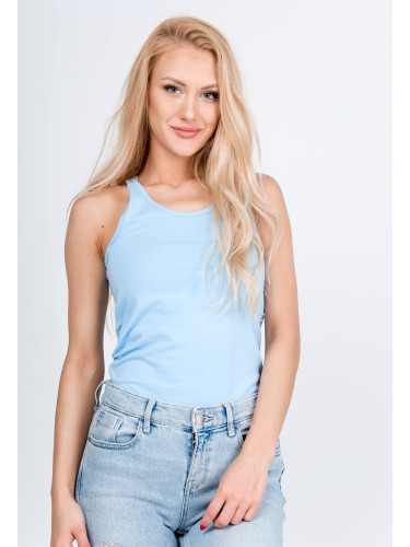 Women's tank top with a cut-out on the back - blue,