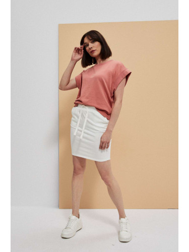 Къса пола над коляното - екрю