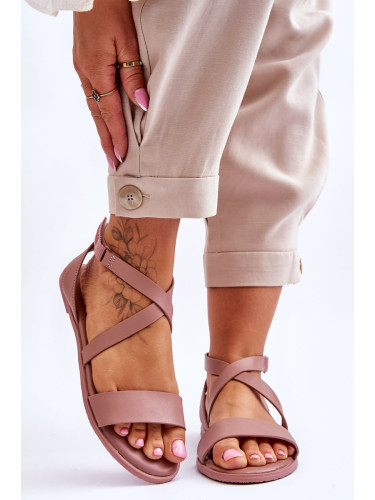 Big Star Leather Ankle Sandals Nude