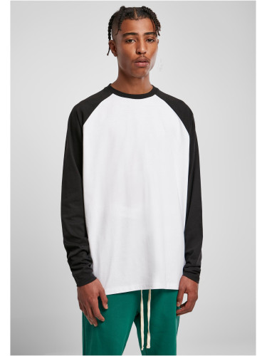 Organic Oversized Raglan Long Sleeves White/Black