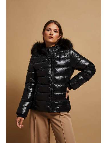 Marisse Quilted Jacket With A Fur Hood