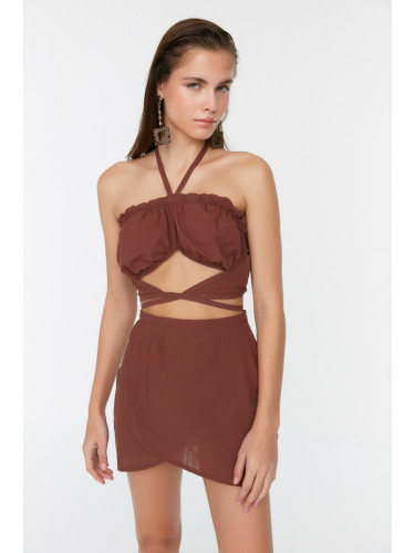 Trendyol Brown Tie Beach Bottom-Top Team