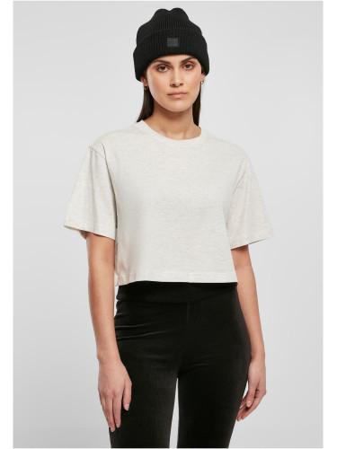 Women's short oversized t-shirt in light gray color