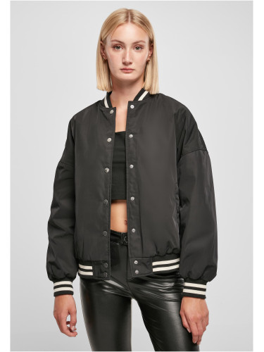 Women's Oversized Recycled School Jacket Black