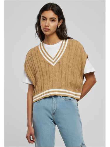 Women's Cropped Knit College Slipover Unionbeige