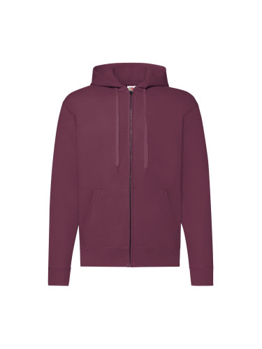 Burgundy Zippered Hoodie Classic Fruit of the Loom