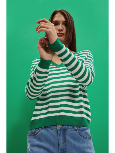 Marisse Women's Sweater L-Sw-4004 Off White_Green