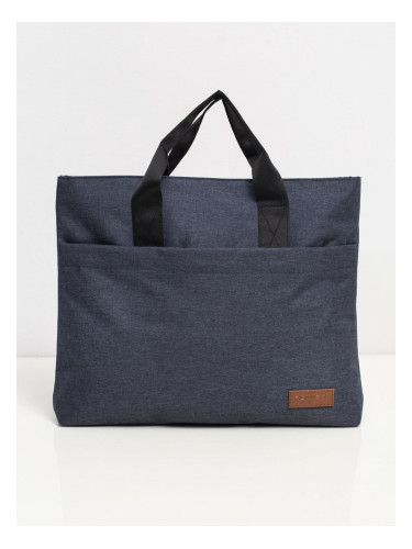 Dark blue fabric laptop bag