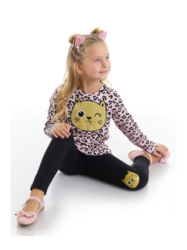 Denokids Silvery Leopard Girl's Tunic Tights Set