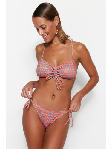 Trendyol флорални шарени вратовръзка редовни крак бикини дъното